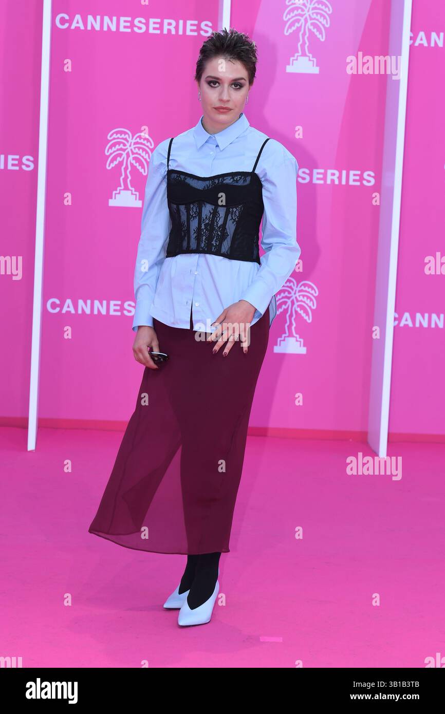 CANNES- Emma Rotsaert attend the Pink Carpet on Day Two during the 8th ...