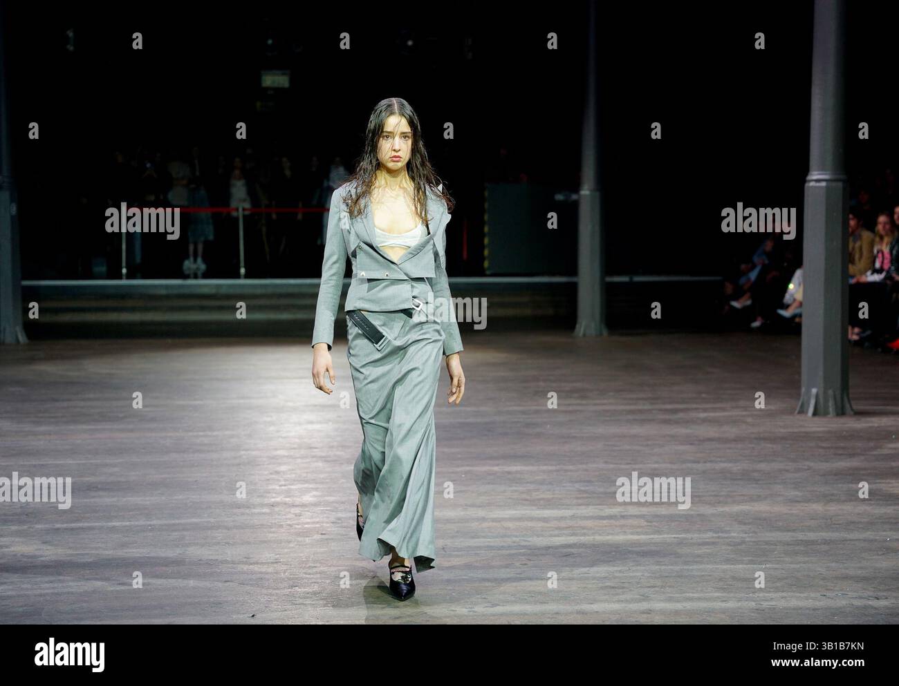 Prague, Czech Republic. 25th Apr, 2025. A model presents a creation by ...