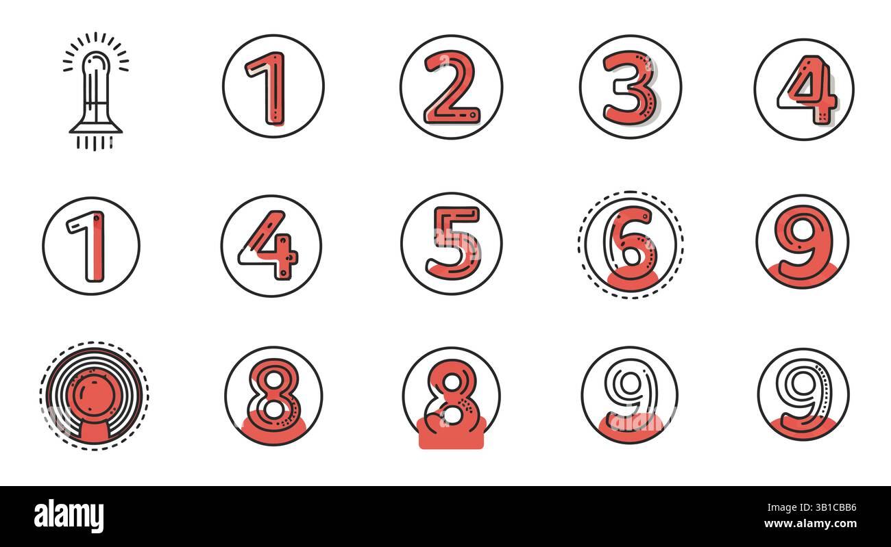 Minimalist Numeric & Symbol Icon Set – Digit & Geometric Shape Symbols ...