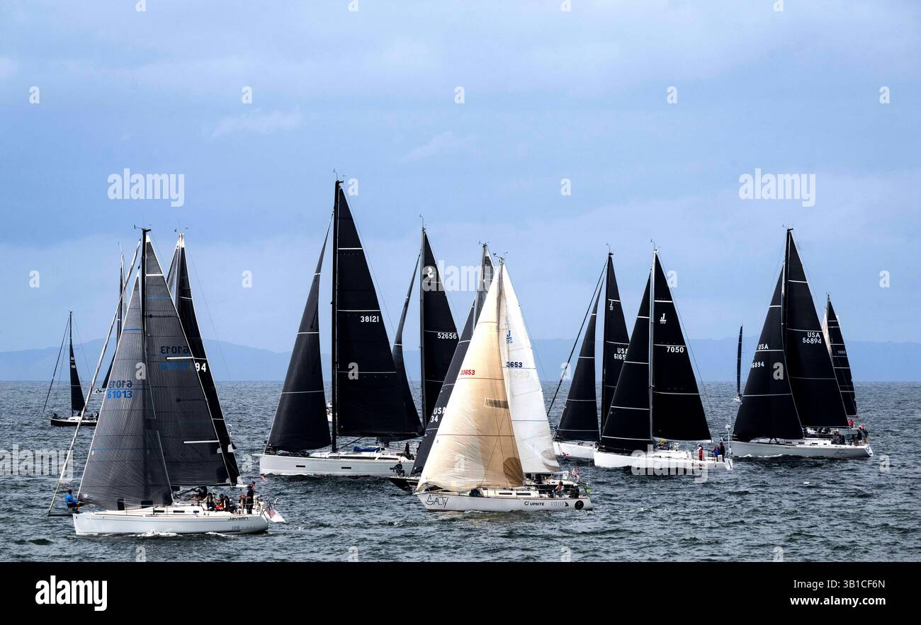 Competitors leave the starting line at the Newport to Ensenada ...