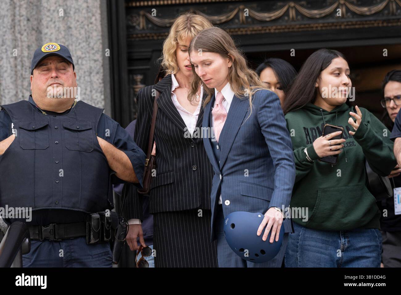 New York, April 25, 2025 Chelsea Manning, who supports Luigi leaves