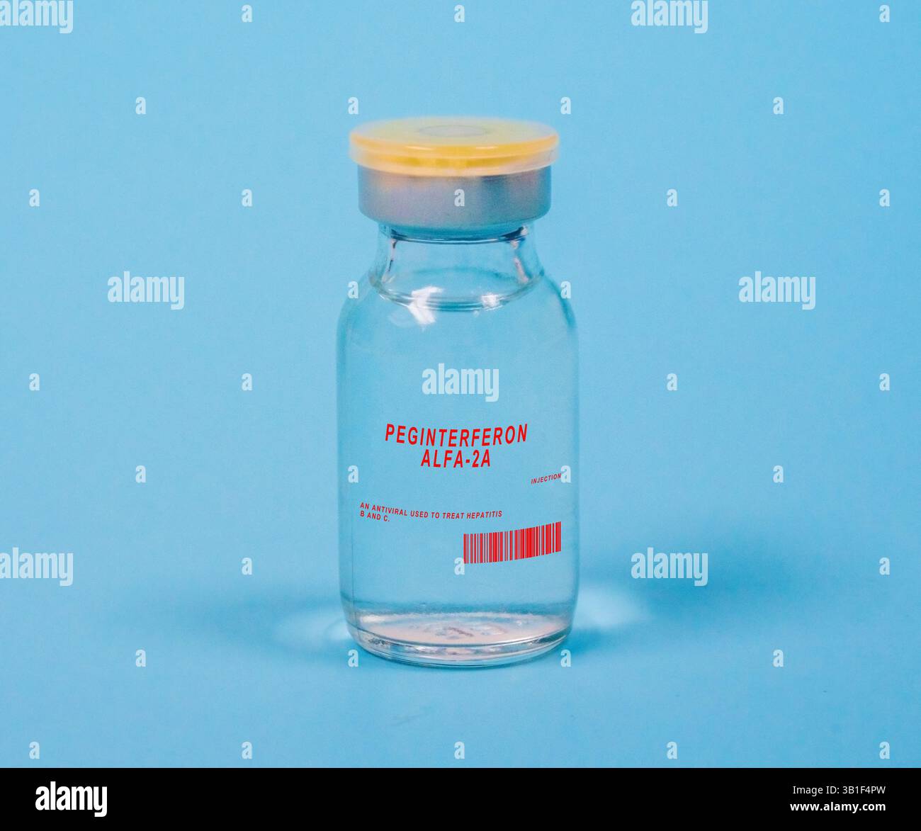 Peginterferon ALFA-2A antiviral. An antiviral used to treat hepatitis B and C. Stock Photo