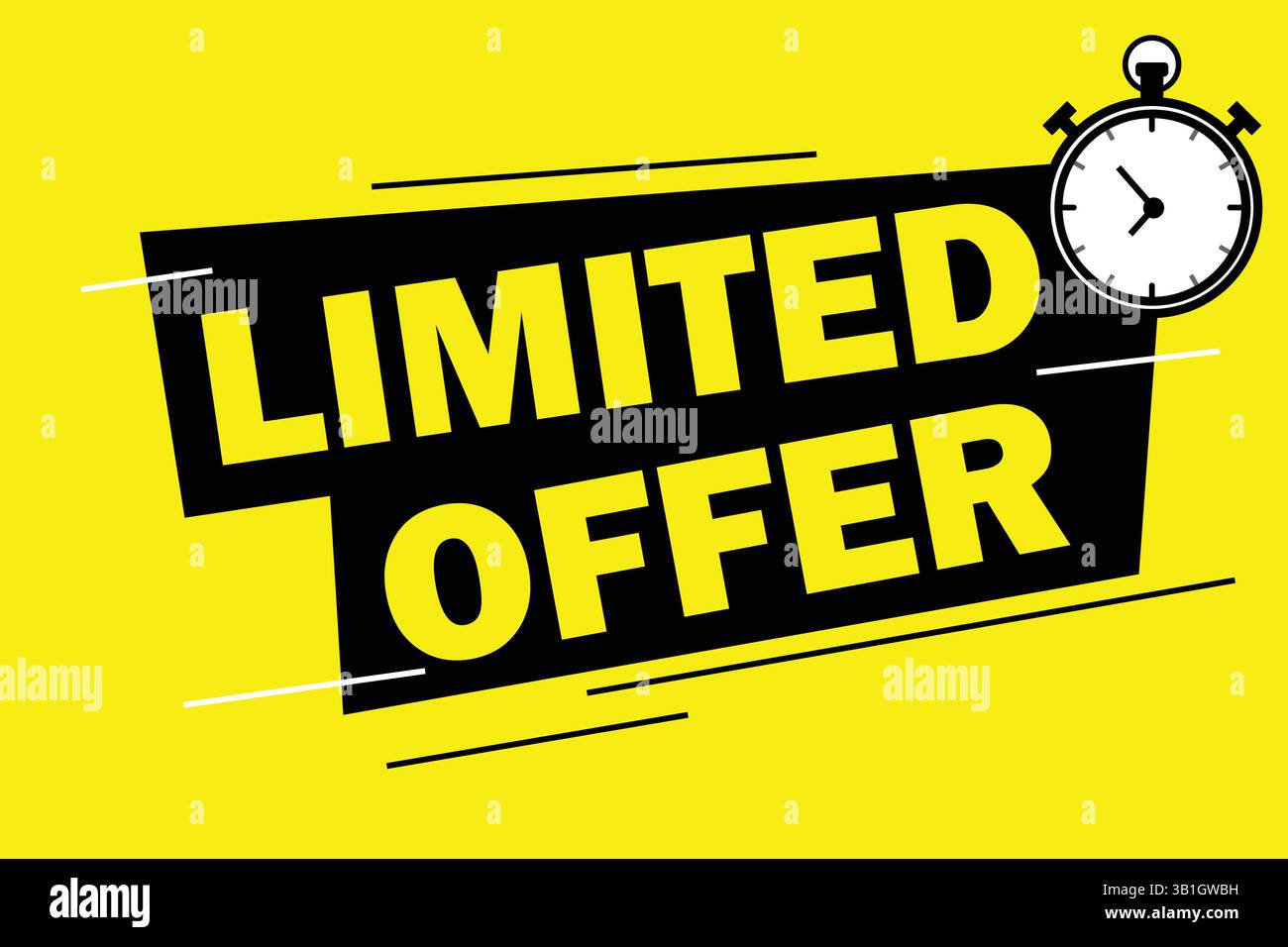 Limited Time Offer Vector Design with clock Stock Vector