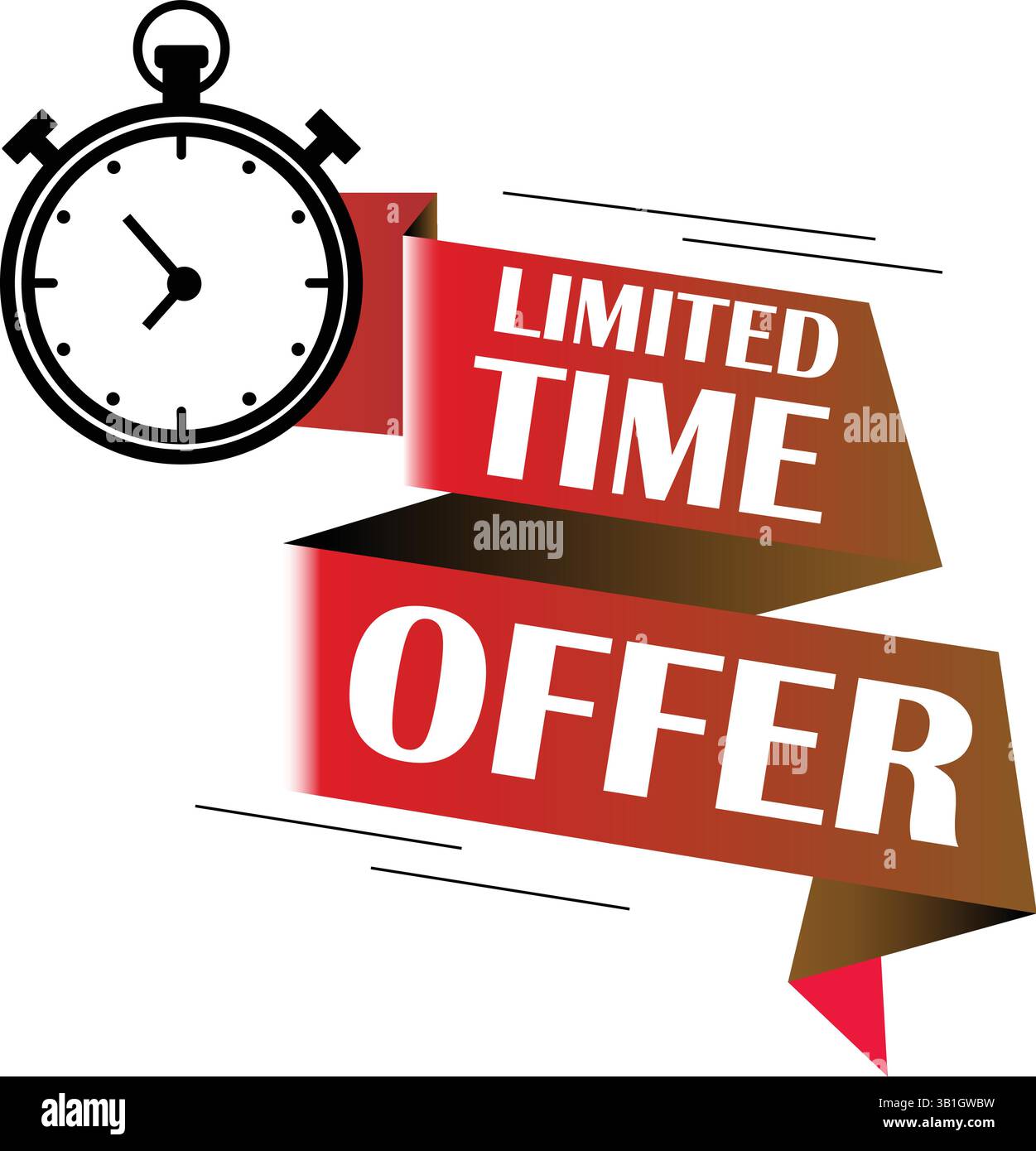 Limited Time Offer Vector Design with clock Stock Vector
