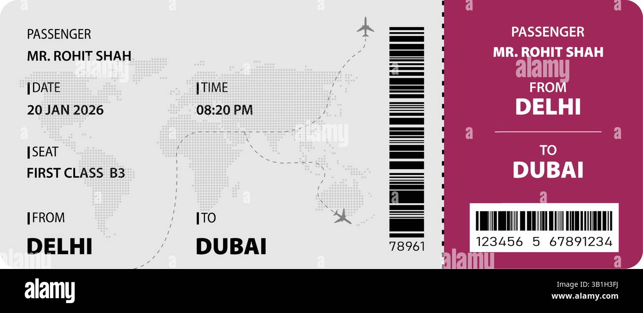 Vector Airline Ticket and Boarding Pass Design Stock Vector Image & Art ...
