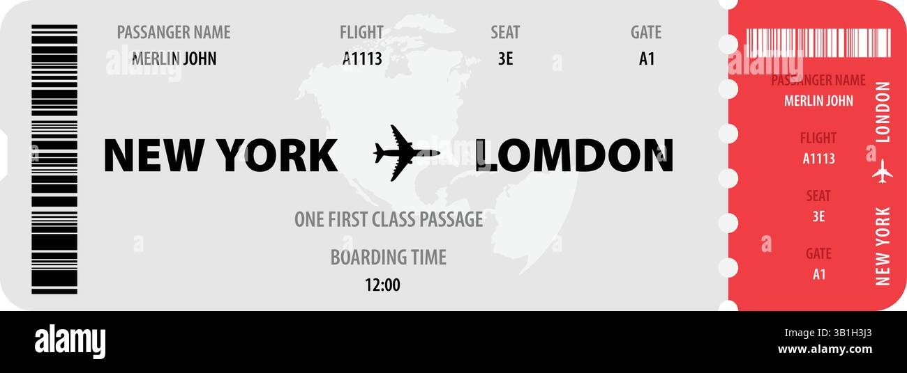 Vector Airline Ticket and Boarding Pass Design Stock Vector Image & Art ...
