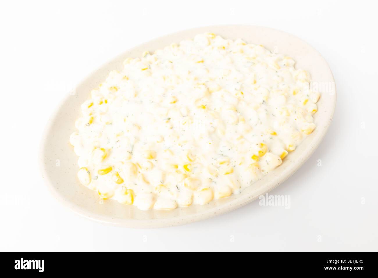 Corn Cheese on a White Background Stock Photo