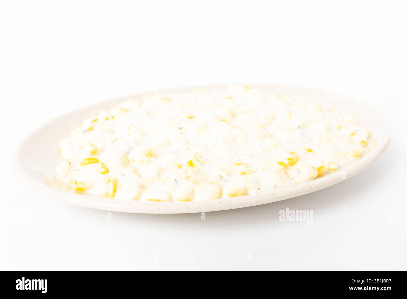 Corn Cheese on a White Background Stock Photo