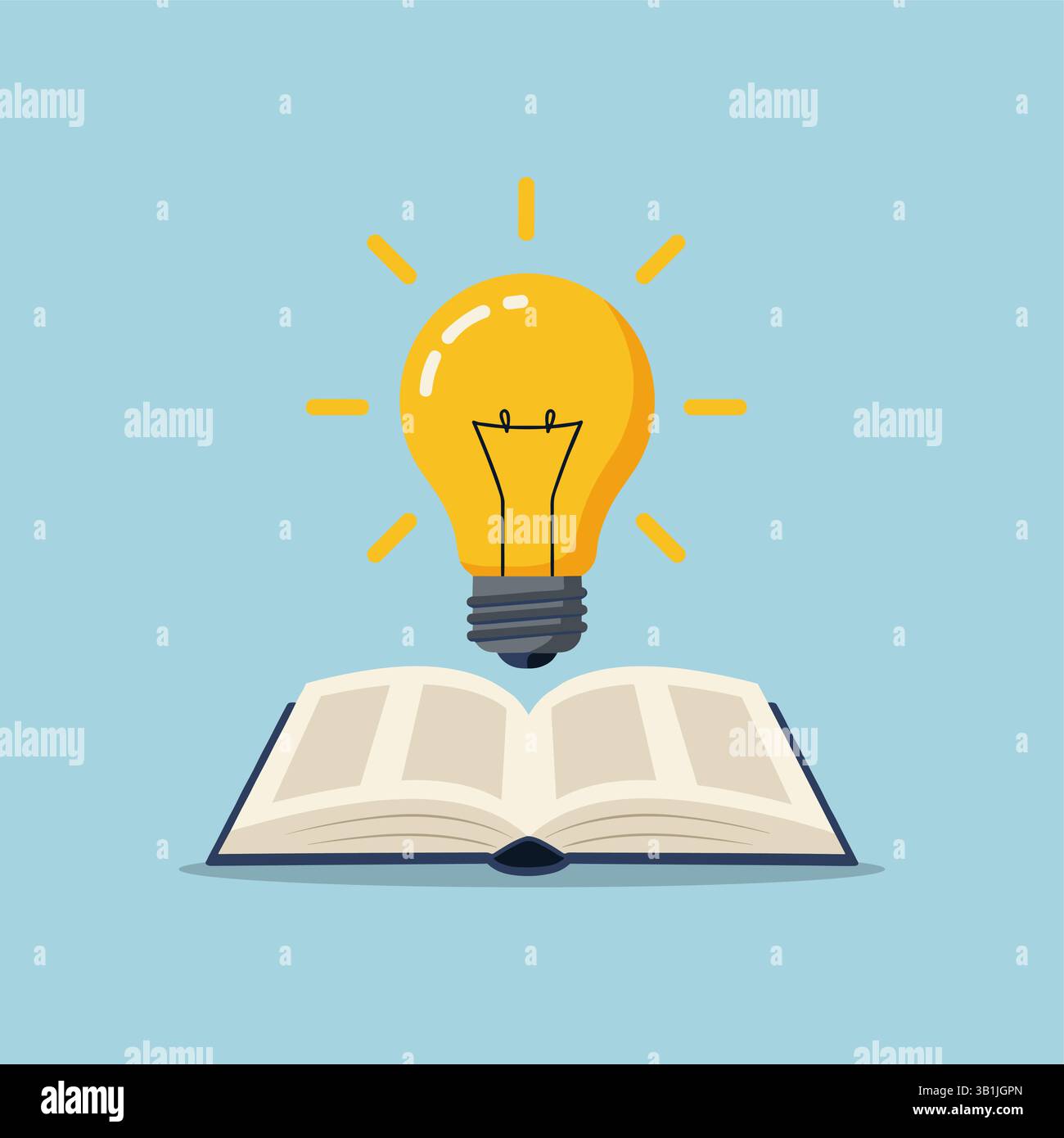 Book with idea bulb above. education concept vector illustration Stock Vector