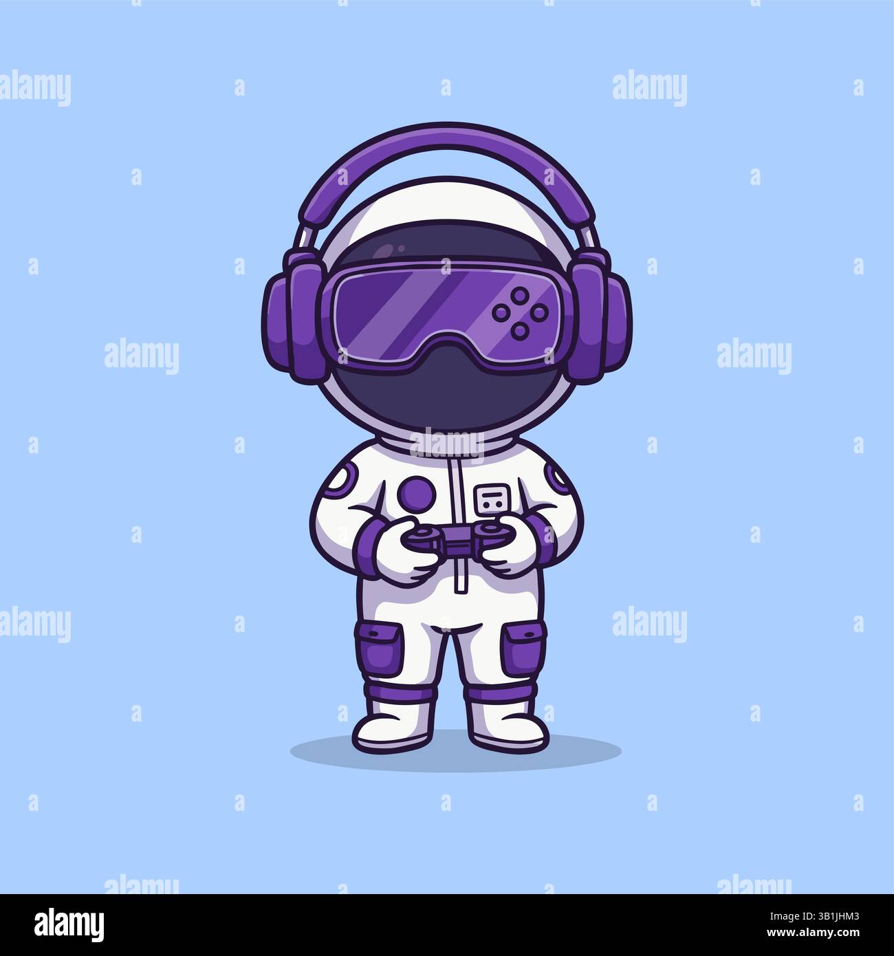 Cute Astronaut Playing Game Joystick Cartoon Vector Icon Illustration ...