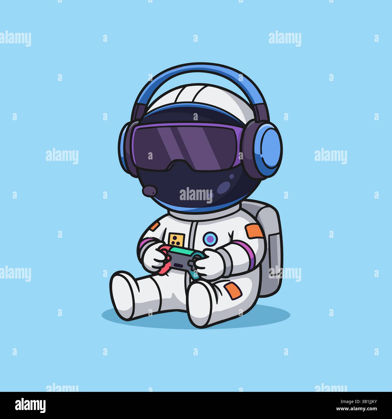 Cute Astronaut Playing Game Joystick Cartoon Vector Icon Illustration ...