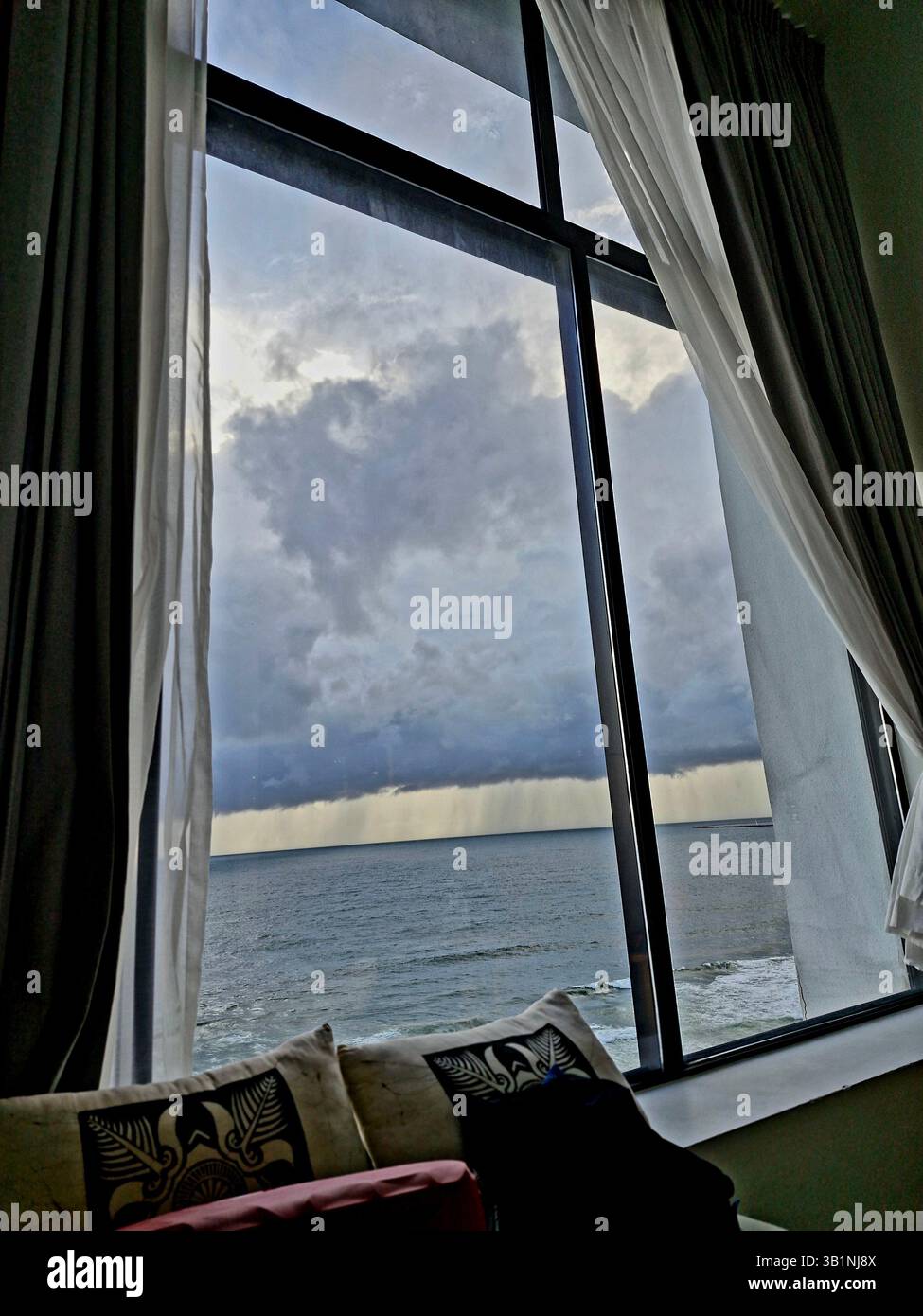 cloudy sky before rain in sri lanka beach - Smartphone Captured Stock Image