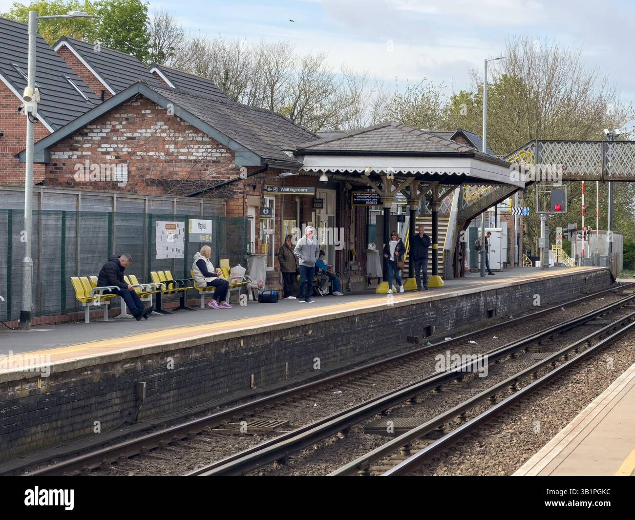 Maghull Railway Station.Maghull Merseyside UK - Smartphone Captured Stock Image