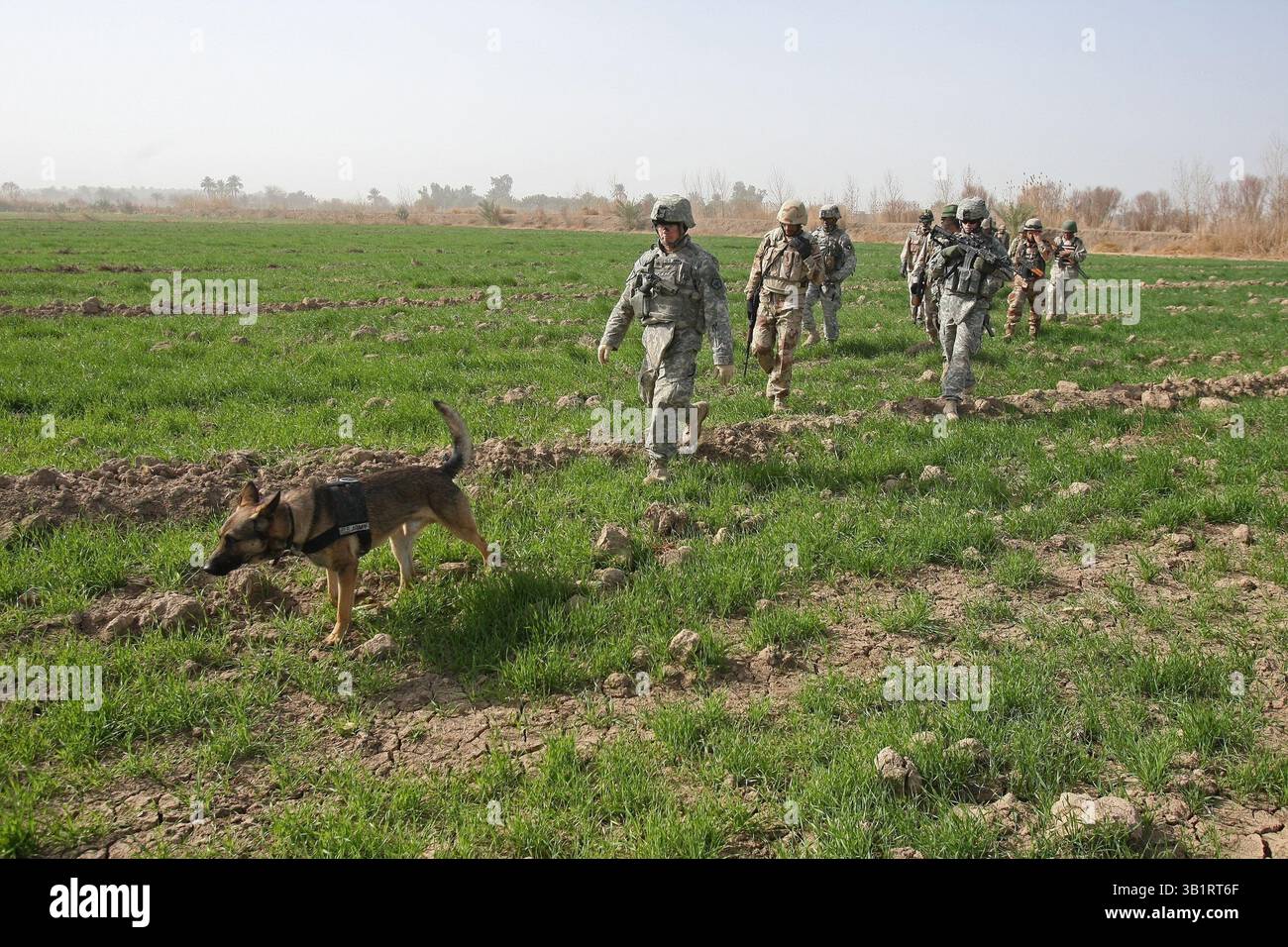 Feb. 28, 2008 - Baghdad, Iraq - SSG Kevin at the front, a joint patrol ...