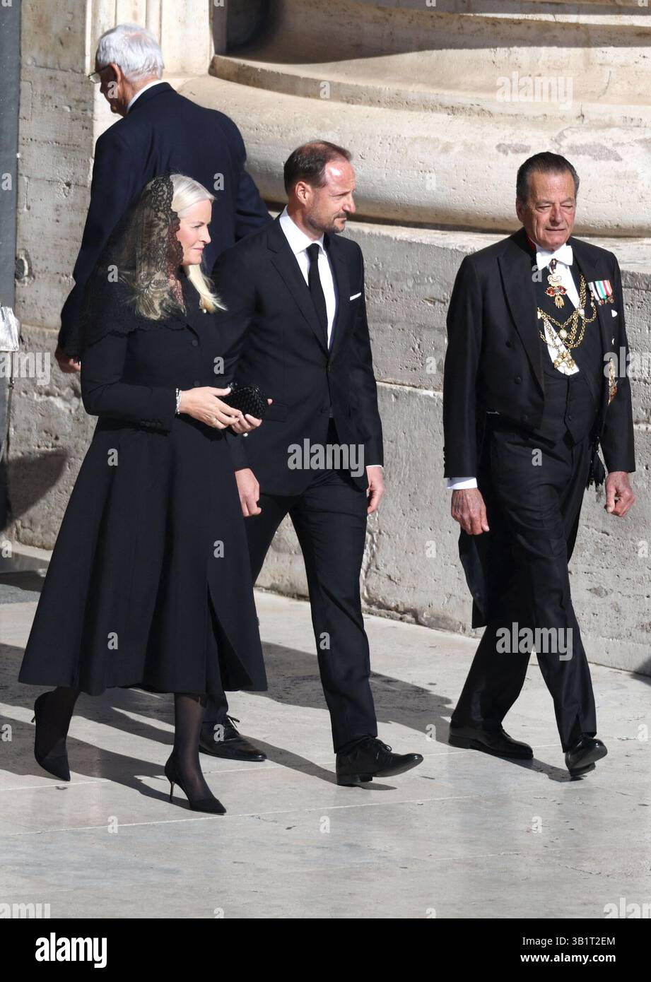 Crown Princess Mette-Marit and Crown Prince Haakon of Norway attending ...