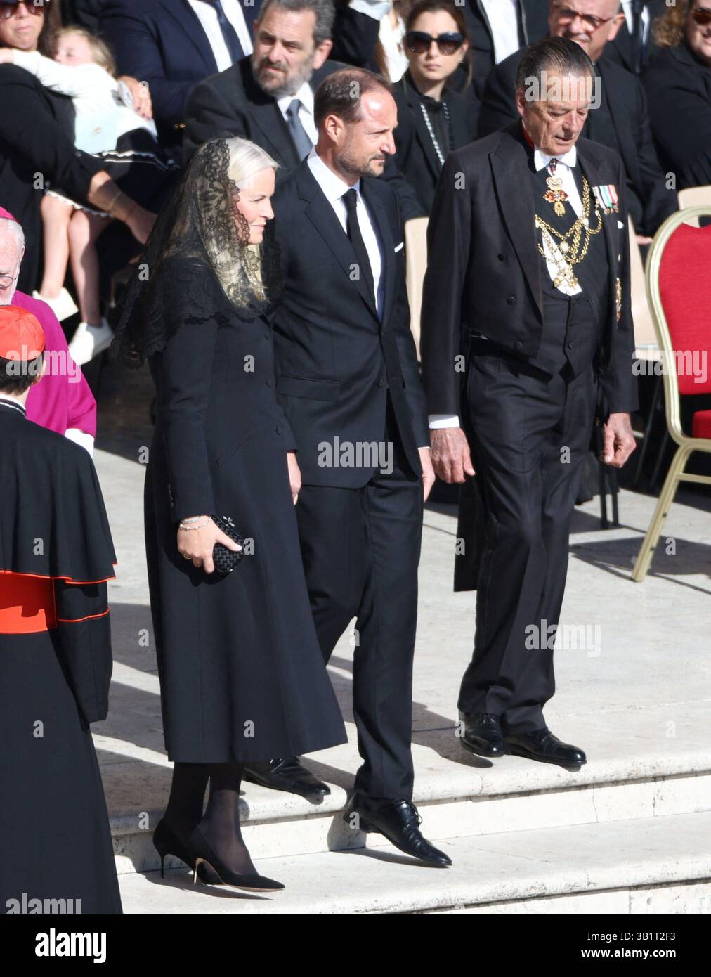 Crown Princess Mette-Marit and Crown Prince Haakon of Norway attending ...