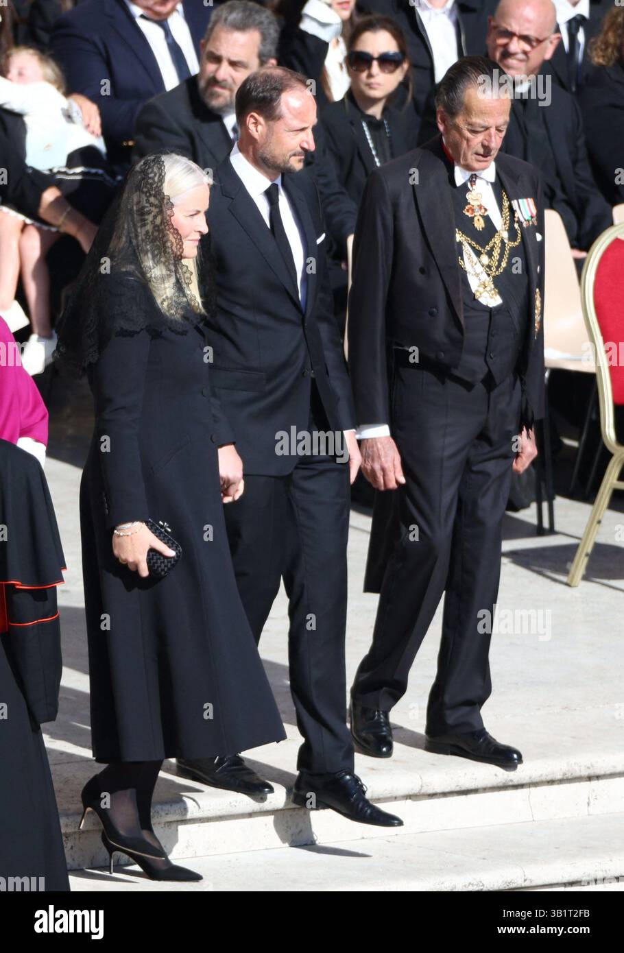 Crown Princess Mette-Marit and Crown Prince Haakon of Norway attending ...