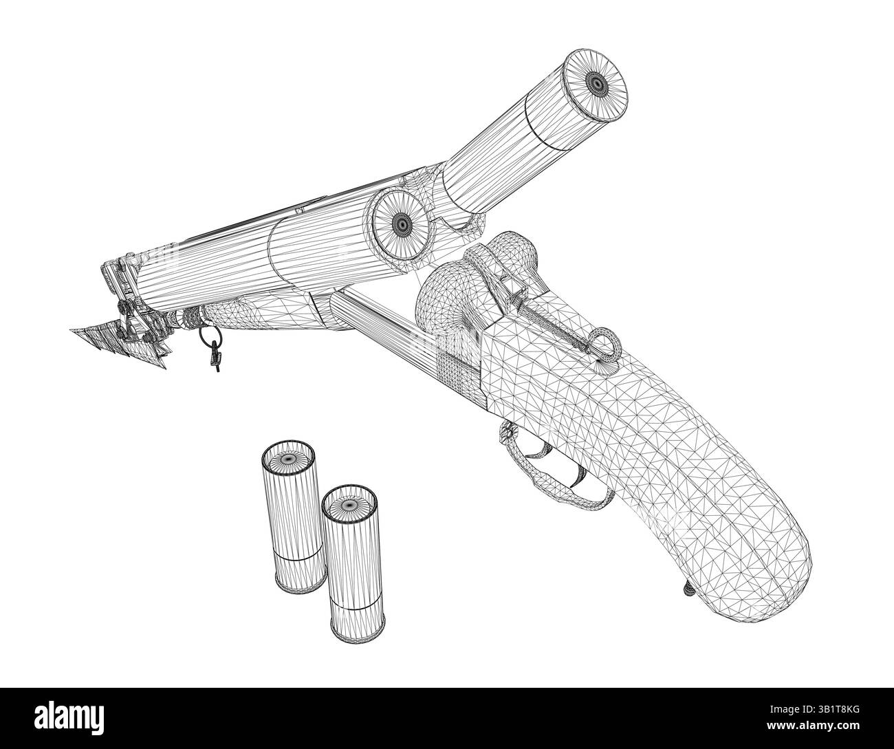 A gun with two bullets in it and a gun with three bullets in it Stock ...