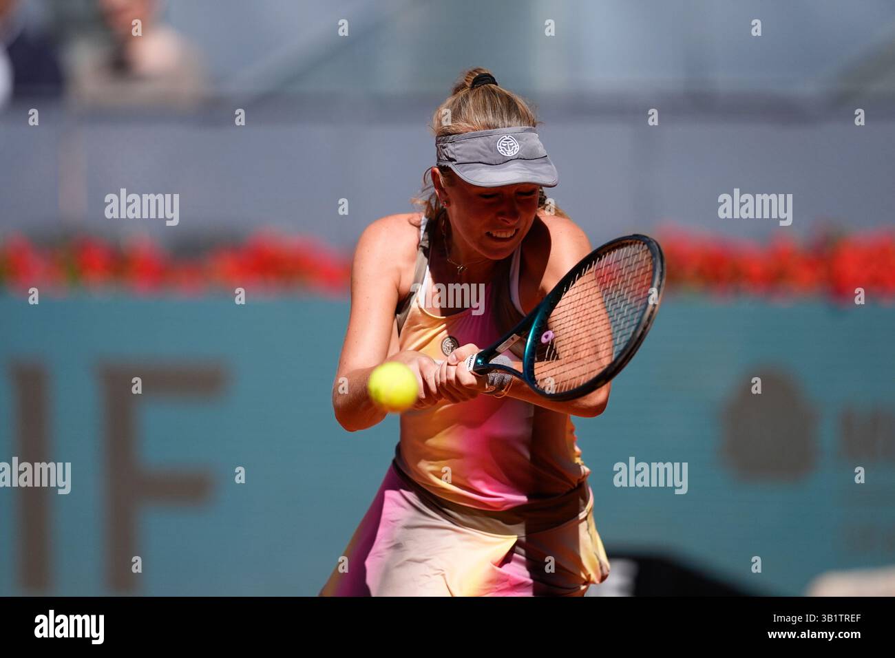 Magda French Magdalena Frech of Poland in action against Mirra Andreeva of Russia ...