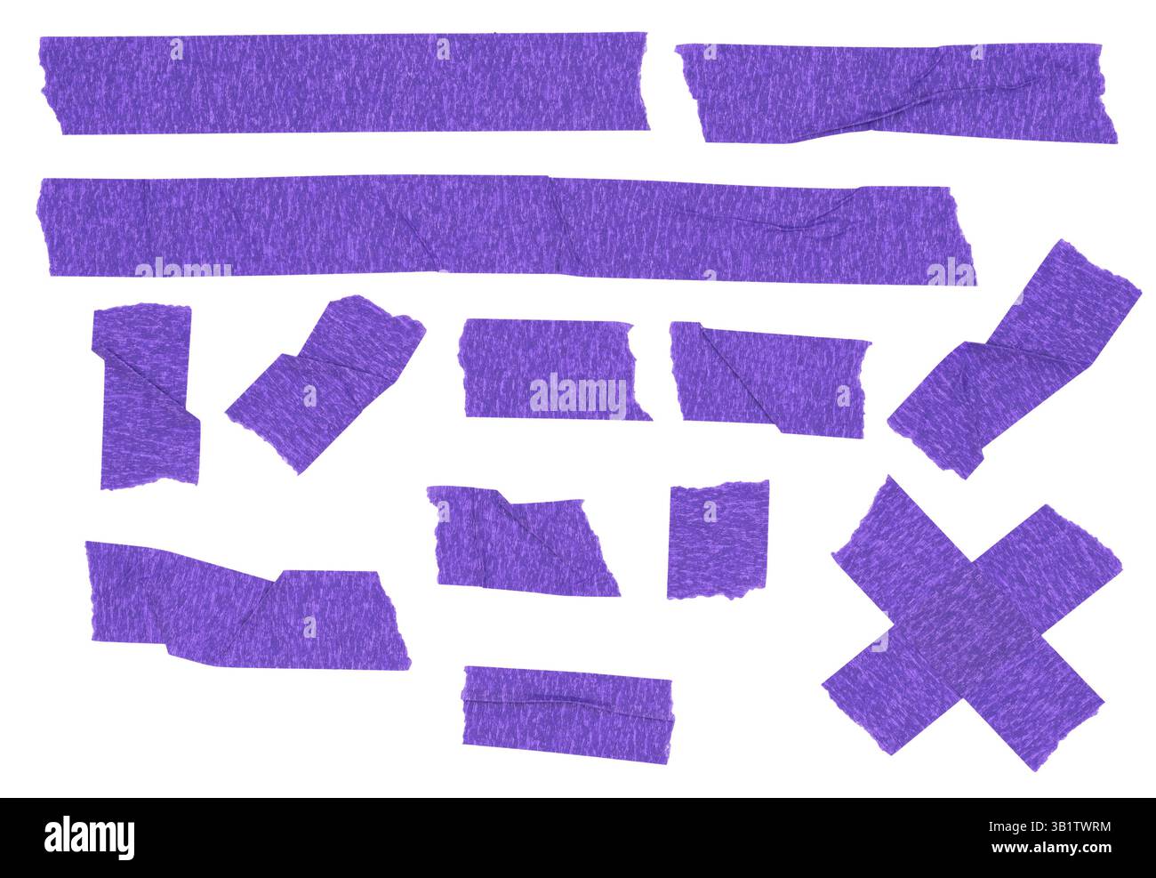A set of purple tape elements Stock Photo