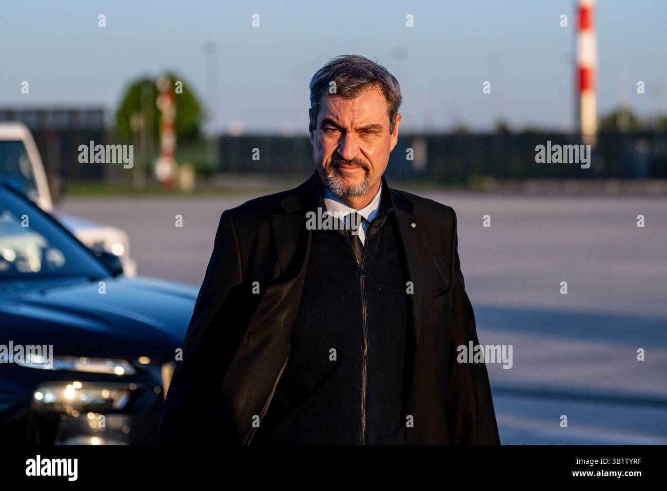 26 April 2025, Schönefeld: Markus Söder, Prime Minister of Bavaria and ...