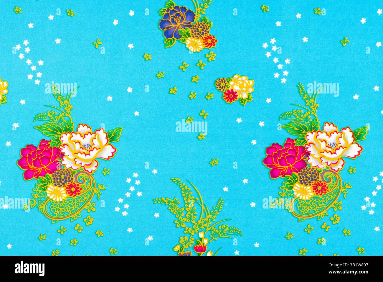 Thai traditional style fabric textile for background. Stock Photo