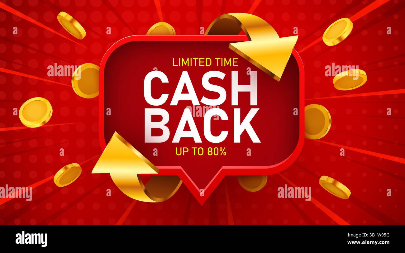 Cashback icon. Cashback or money back label. Vector illustration Stock Vector