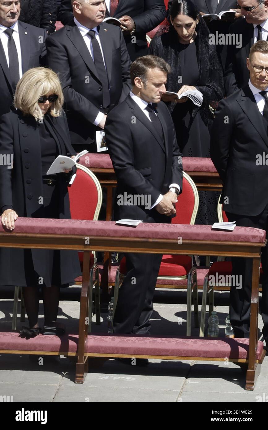 The President of France Emmanuel Macron and Brigitte Macron his wife