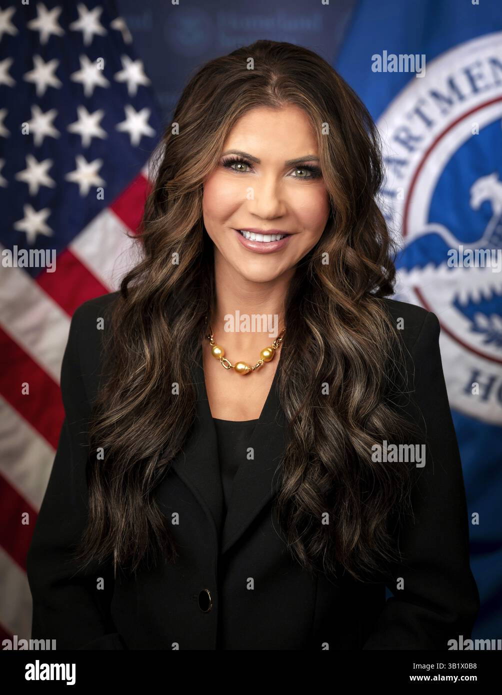 Kristi Noem. Portrait of the American Politician and Secretary of