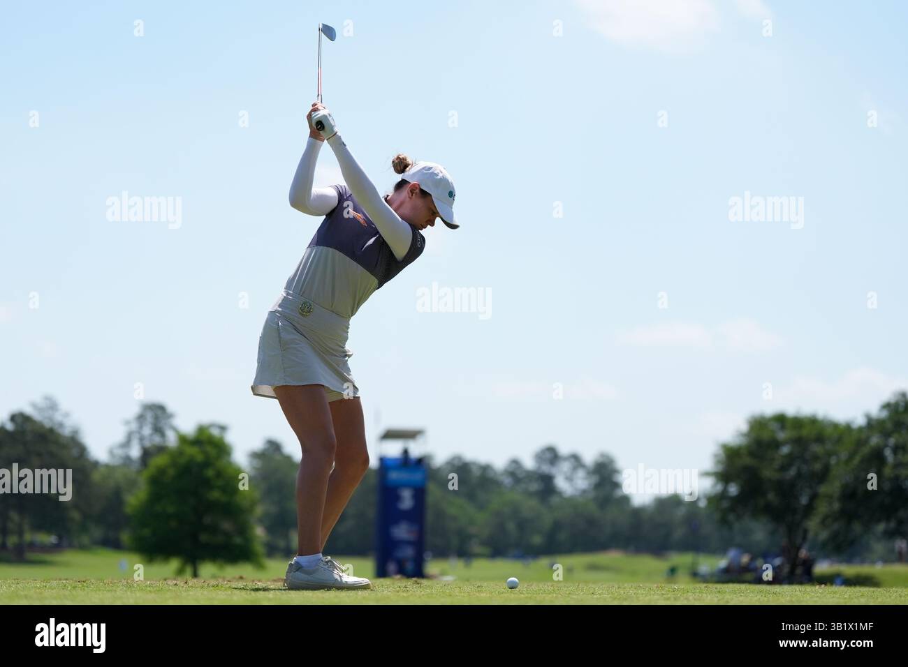 Sarah Schmelzel hits from the third tee during the third round of the