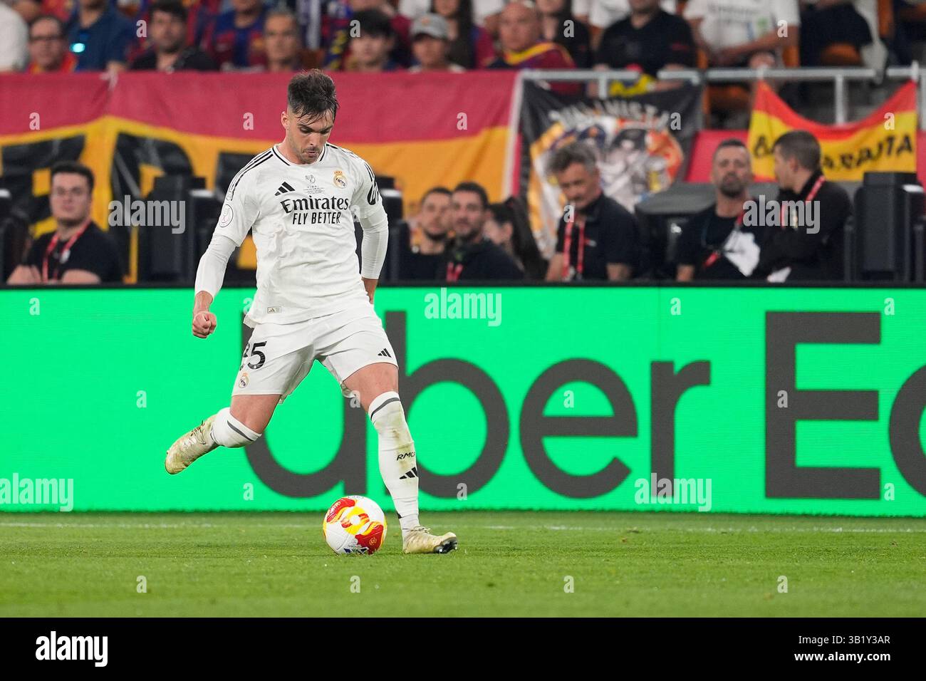 Raul Asencio of Real Madrid in action during the Spanish Cup, Copa del ...