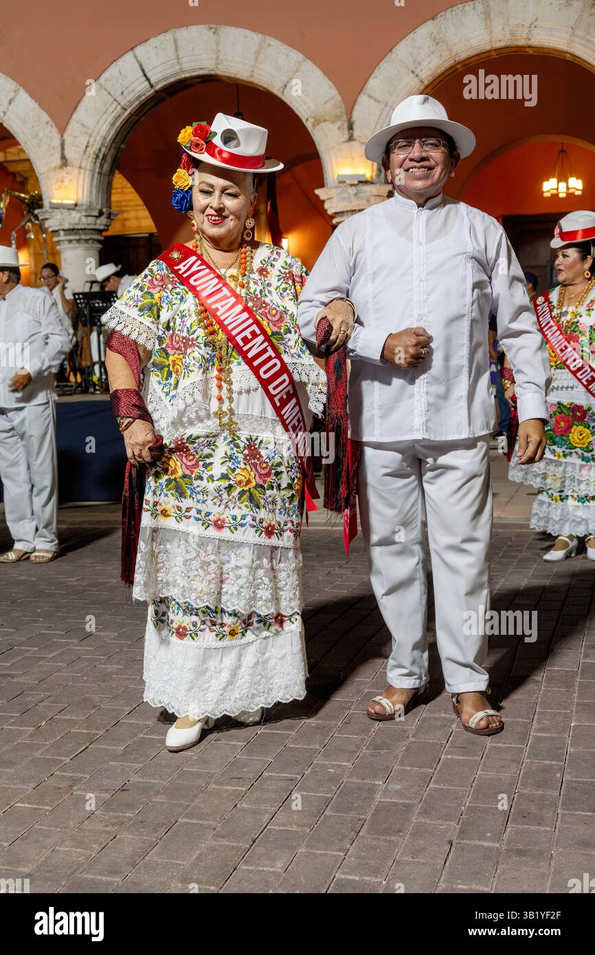 Merida, Mexico - 01-27-2025: Damcers at the January festival in Merida ...