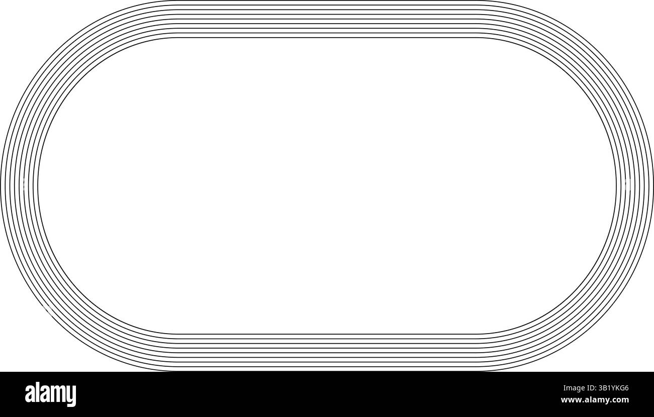 Illustration of a simple line drawing of a track (400 meters), Vector Illustration Stock Vector