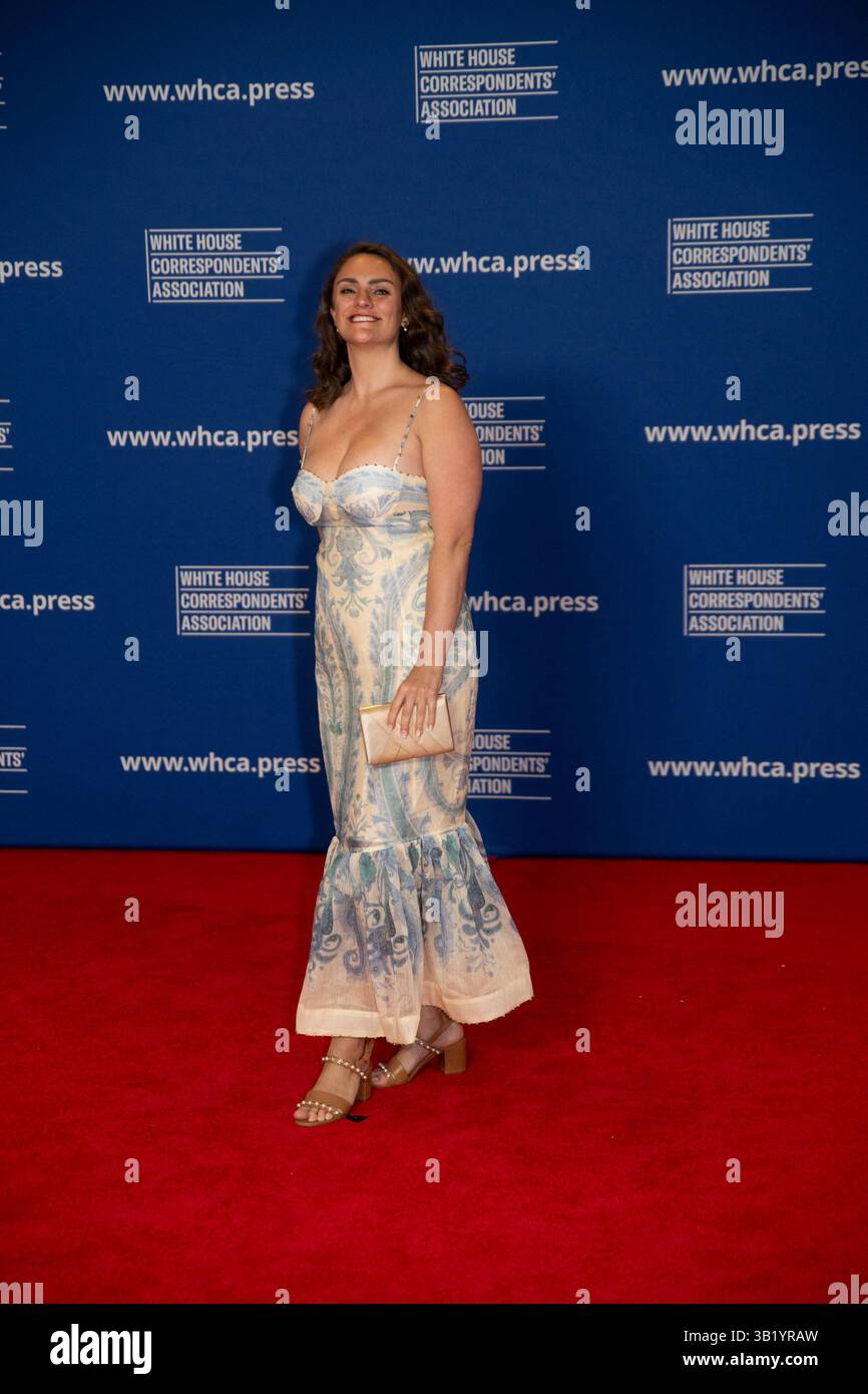 Olivia Beavers arrives for the 2025 White House Correspondents