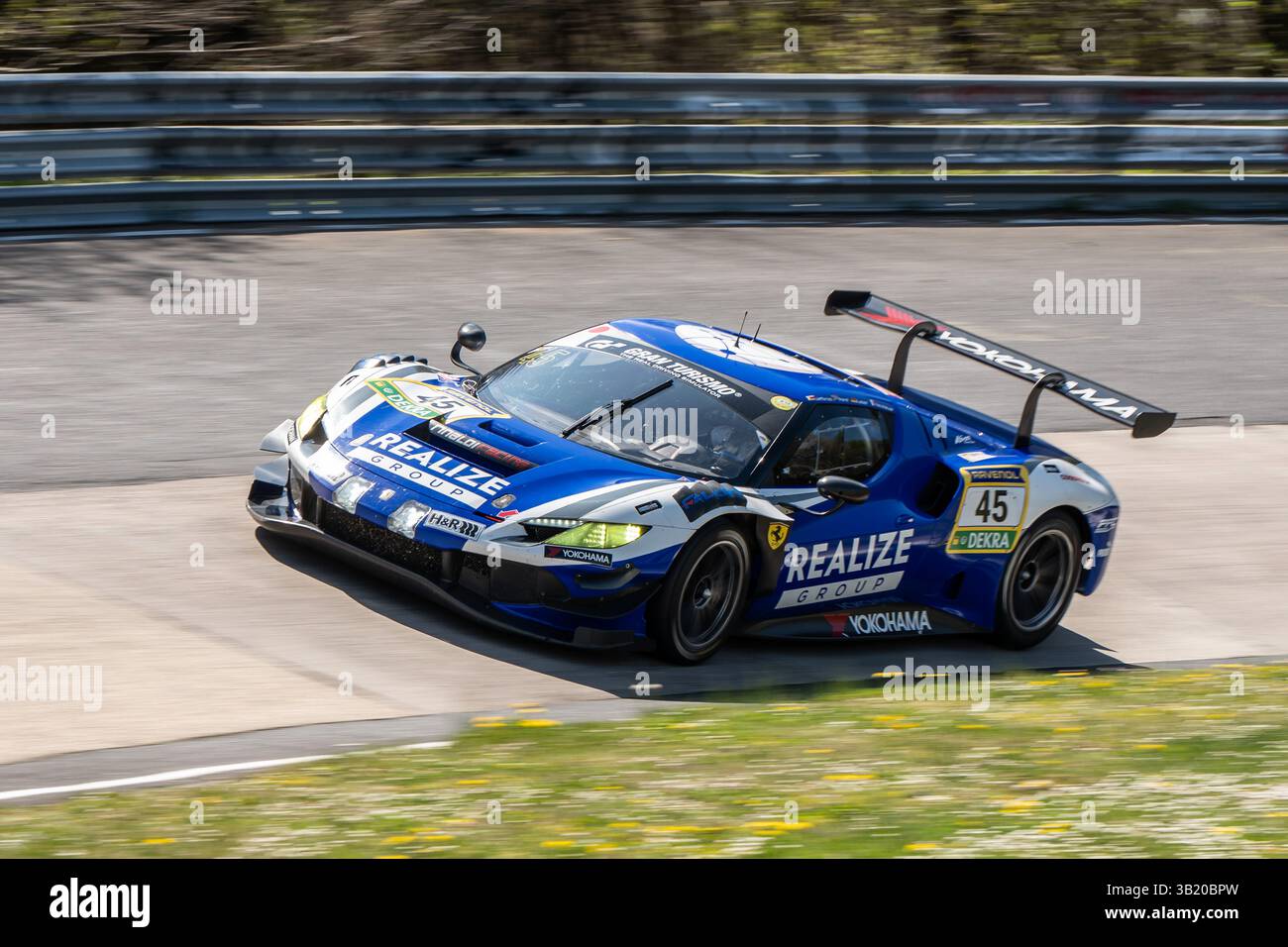 26 April 2025, Rhineland-Palatinate, Nürburg: The Ferrari 296 GT3 with ...