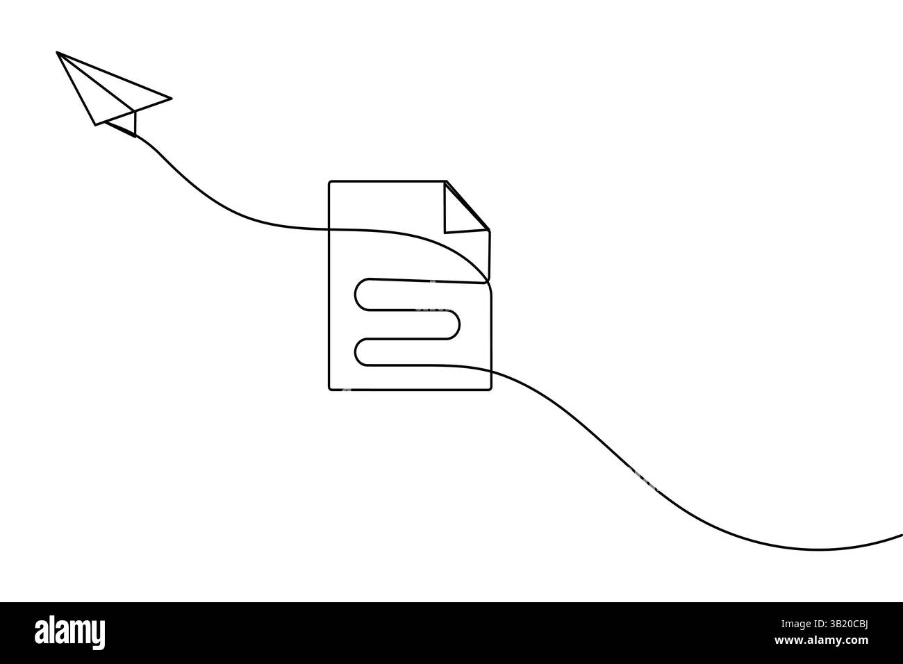Document with folded corner continuous one line drawing Stock Vector ...