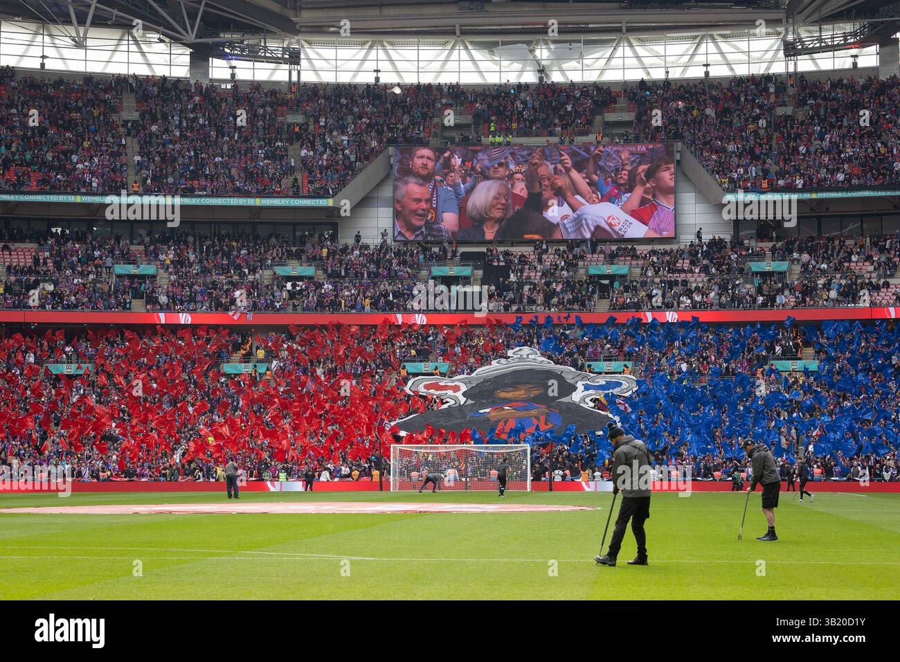 London UK 26th Apr 2025 Crystal Palace Fans Flag And Banner Display london-uk-26th-apr-2025-crystal-palace-fans-flag-and-banner-display