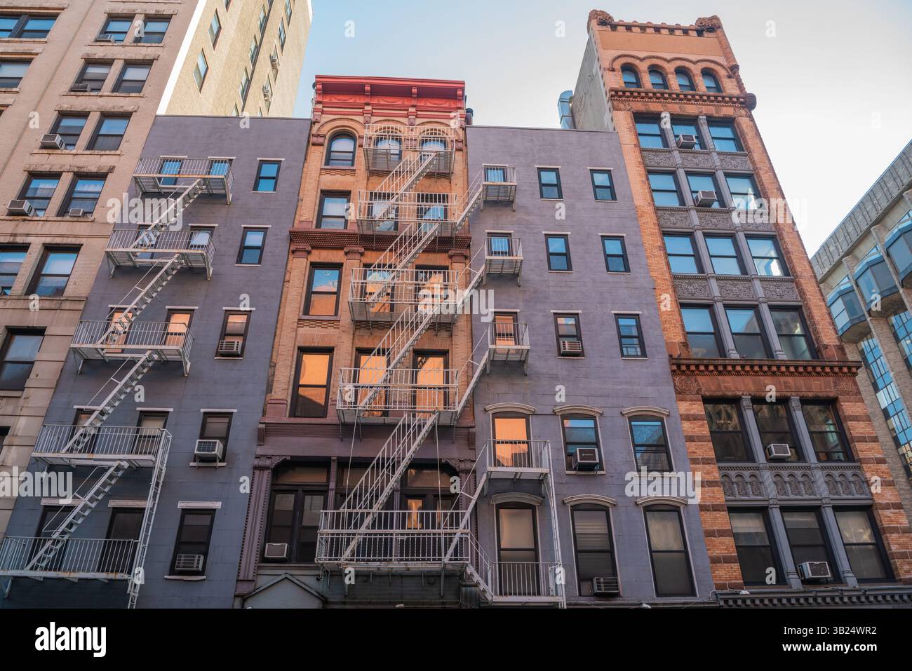 New York City, United States of America – October 10, 2018. Historic buildings at the intersection of Mercer Street and W 4th Street in New York City. Stock Photo