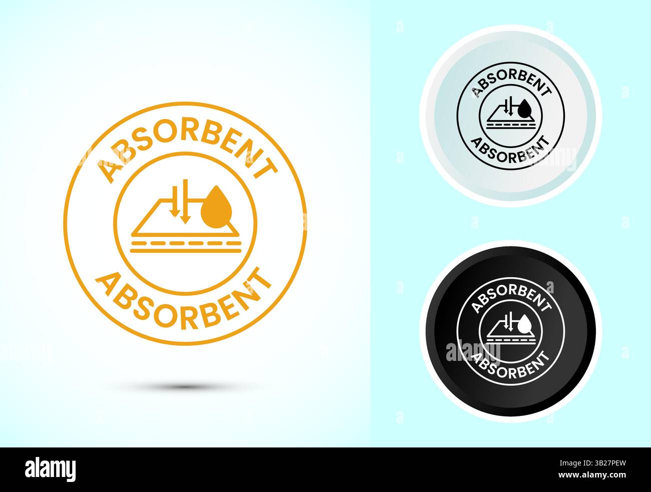 Water absorbent icon design illustration, Water drop absorb sign symbol ...