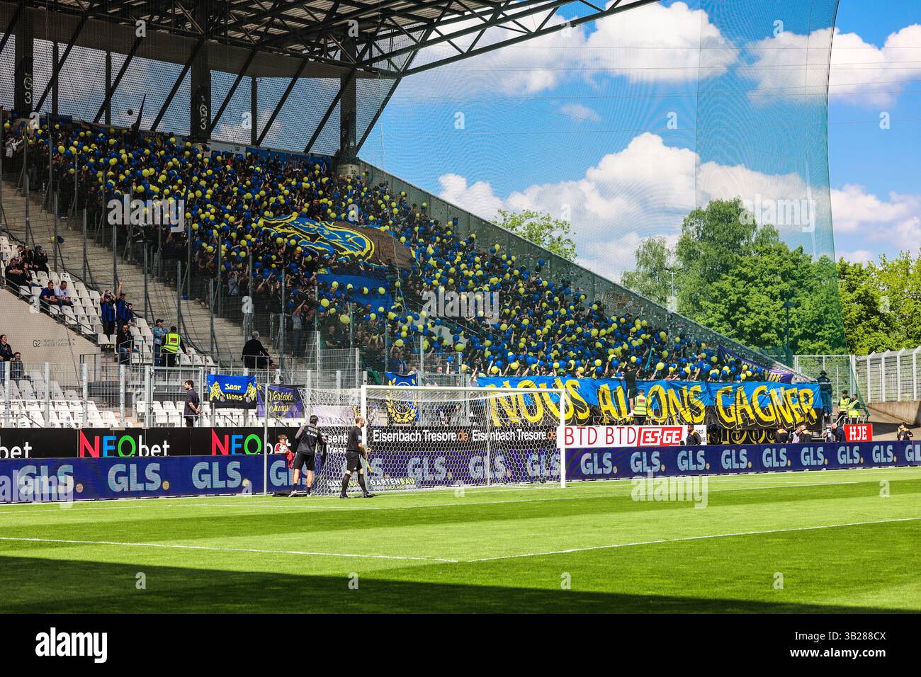Saarbrücken Fan-Schal 125x14cm - Blau-Schwarz Mit Tradition 1903 Aufdruck
