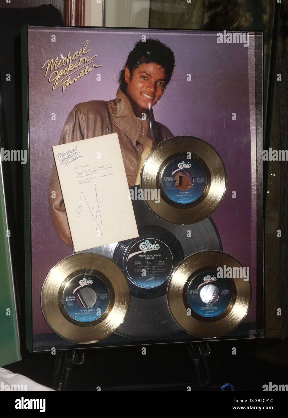 マイケルジャクソン スリラー 24kt Gold Record Display Michael