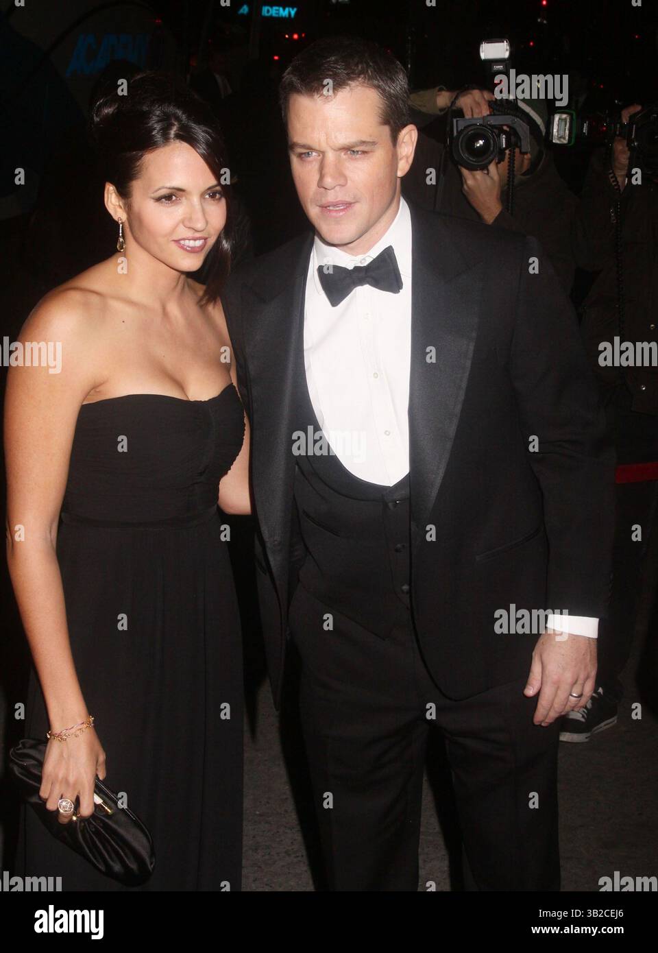 Dec 01, 2009 - New York, New York, USA - Actor MATT DAMON and his wife LUCIANA DAMON attend the Museum of The Moving Image Salute to C Eastwood held at 583 Park Avenue. (Credit Image: © Nancy Kaszerman/ZUMA Press) Stock Photo