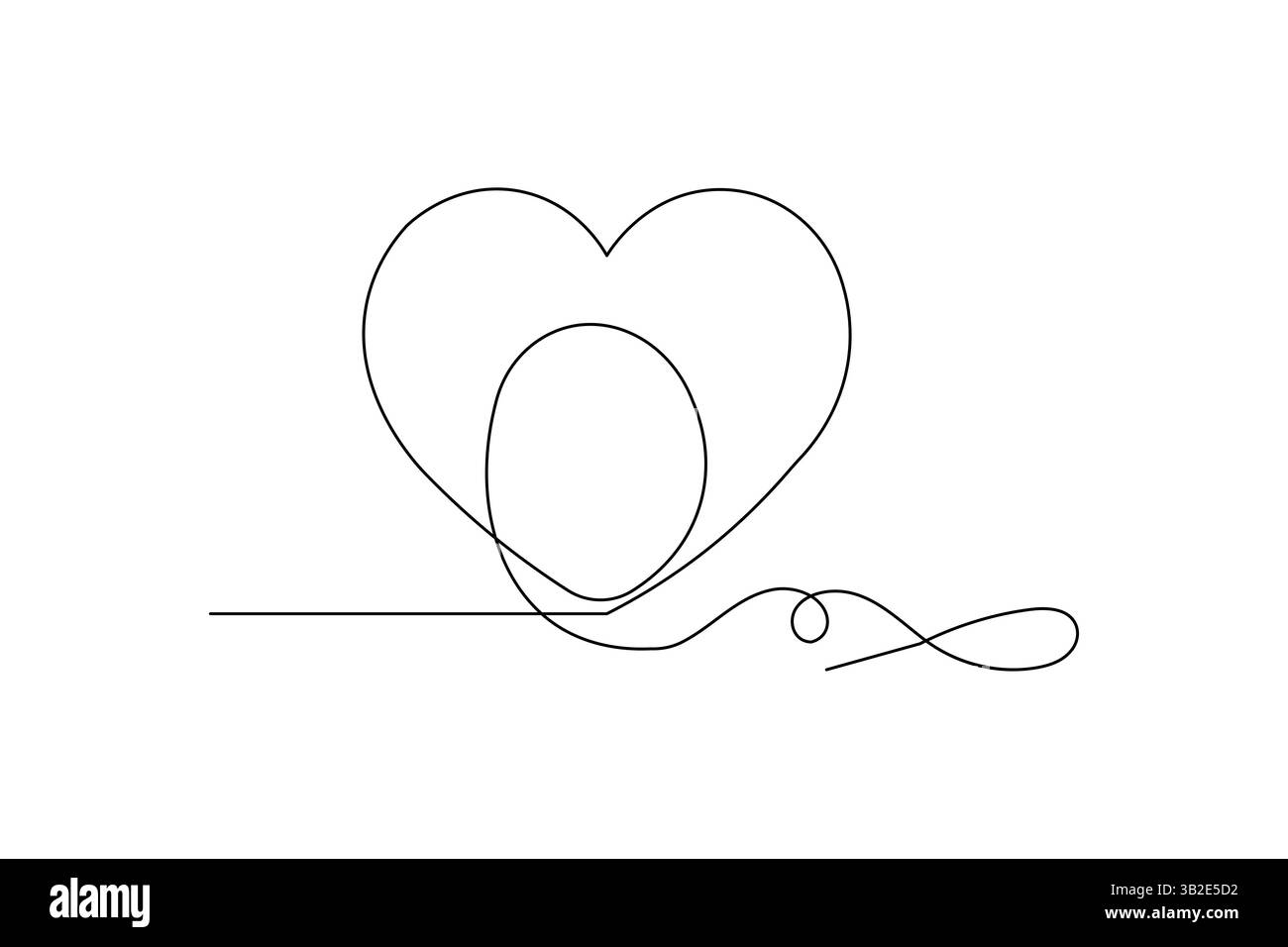 Continuous Line Drawing of Love Heart – Minimalist Vector Art Stock ...