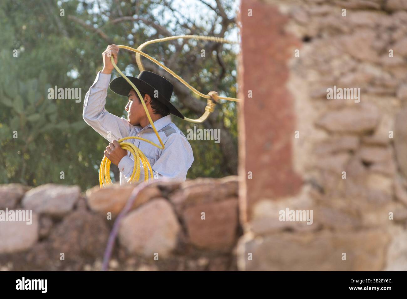 Jan. 6, 2016 - Alcocer, Guanajuato, Mexico - A Mexican charro or cowboy ...