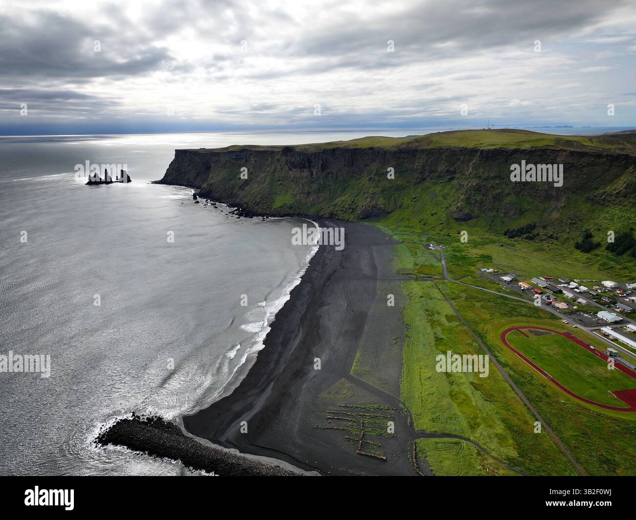 aerial-view-of-black-sand-beach-in-vik-town-iceland-stock-photo-alamy