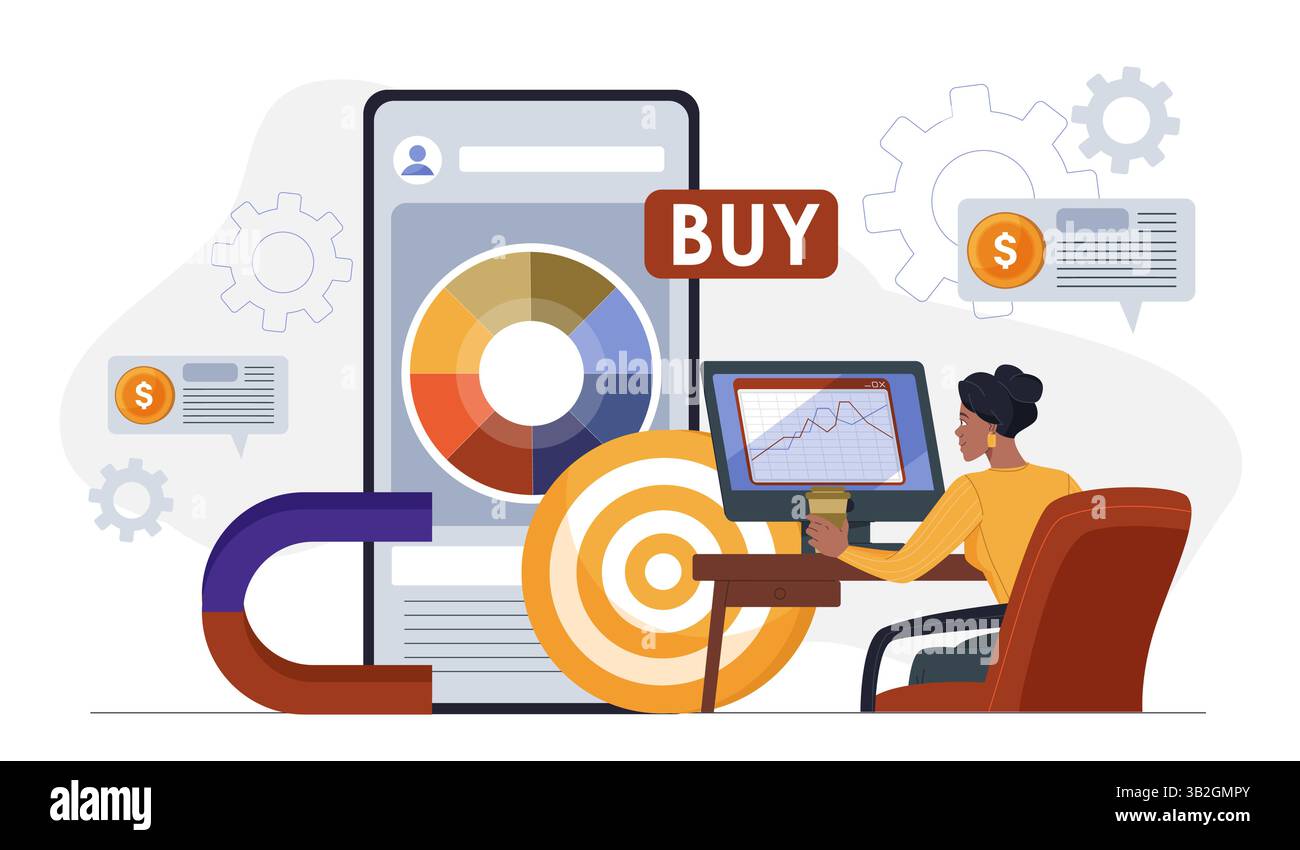 Digital marketing strategy concept. Vector illustration Stock Vector ...