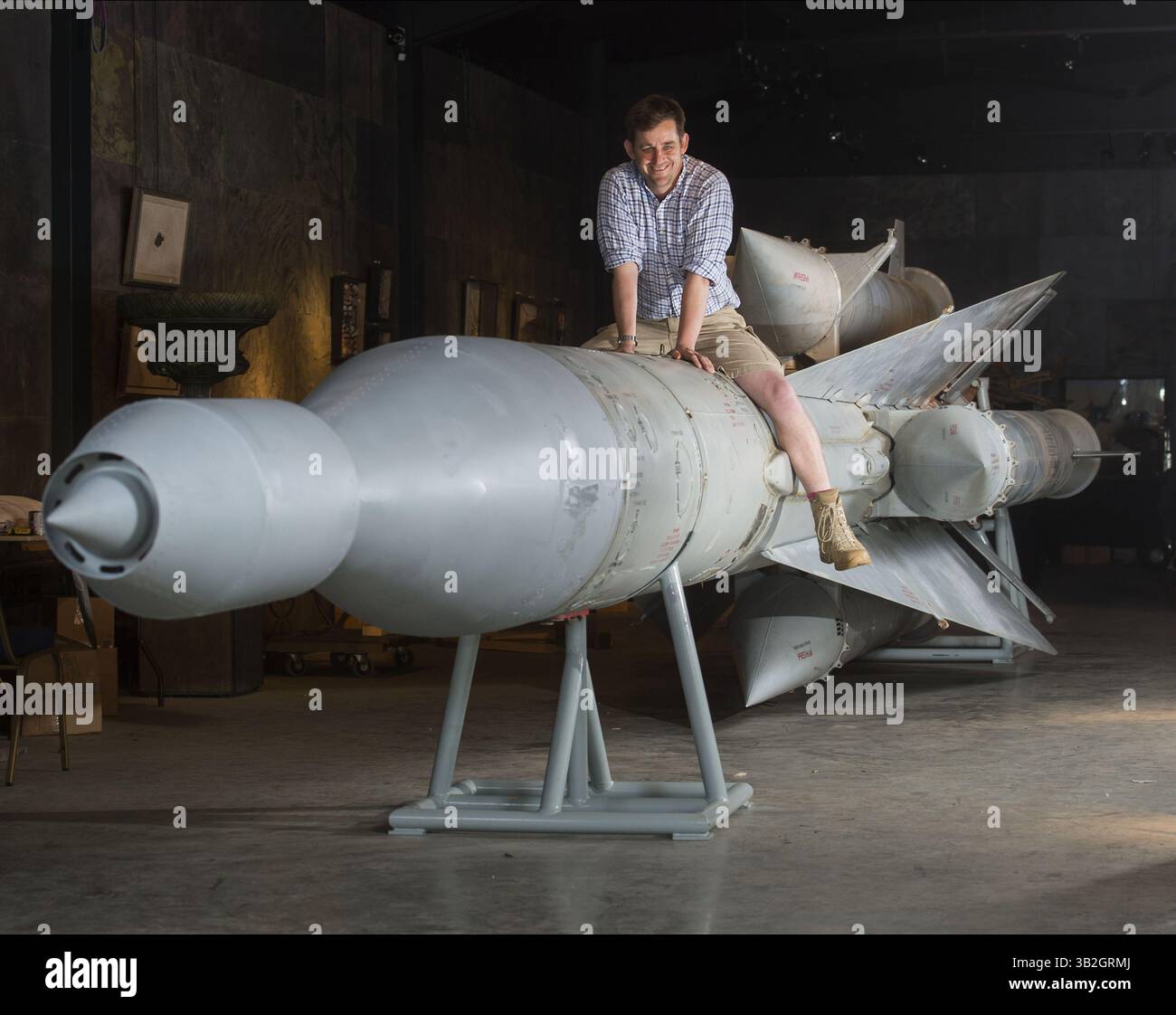 May 10, 2015 - ..Auctioneer Rupert Werff with the rocket..Hypersonic ...