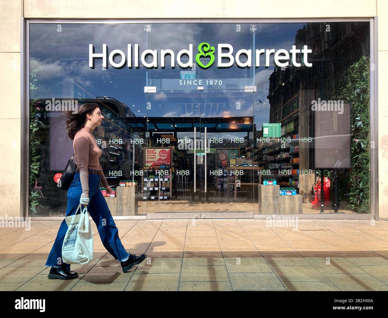 Holland & Barrett, Princes Street, Edinburgh Scotland - Smartphone Captured Stock Image