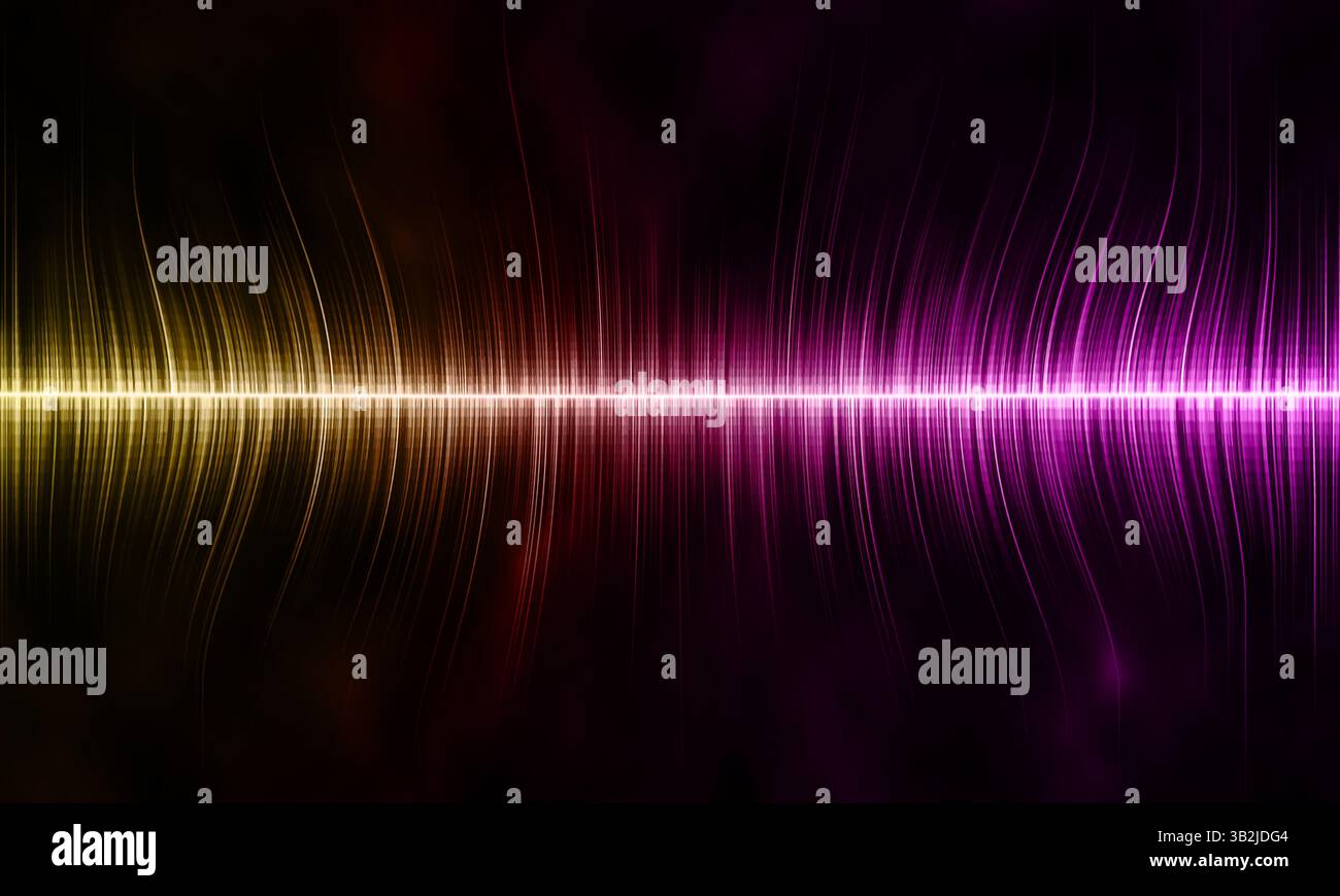 Abstract digital soundwave visualization flowing across the screen, vividly illustrating audio frequencies in a colorful and dynamic manner, capturing Stock Photo