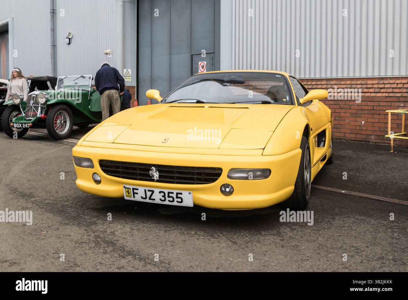Yellow Ferrari F355 Berlinetta Stock Photo